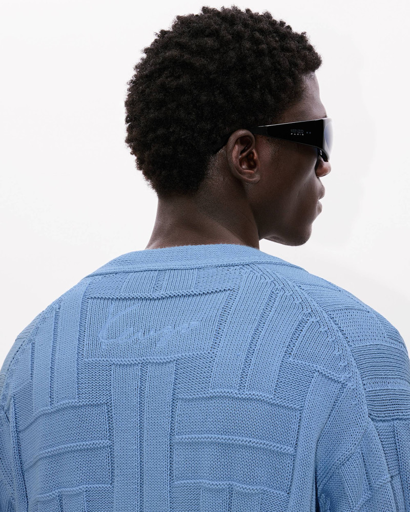 'KENZO Weave' embroidered cardigan in cotton 7