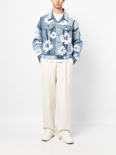 Readymade floral-print patchwork denim jacket outlook