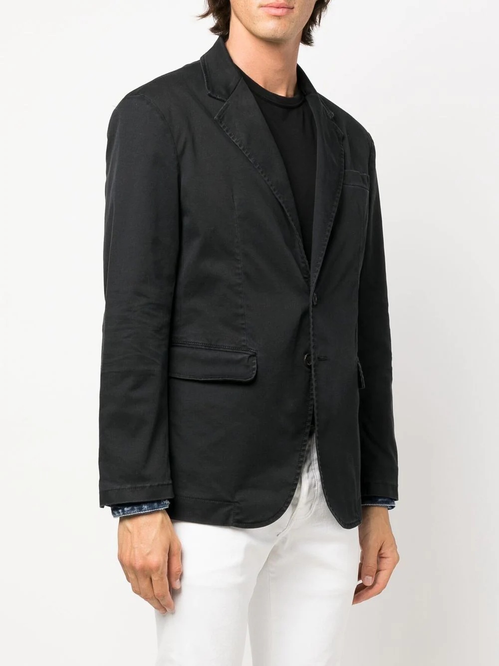 single-breasted cotton blazer - 3