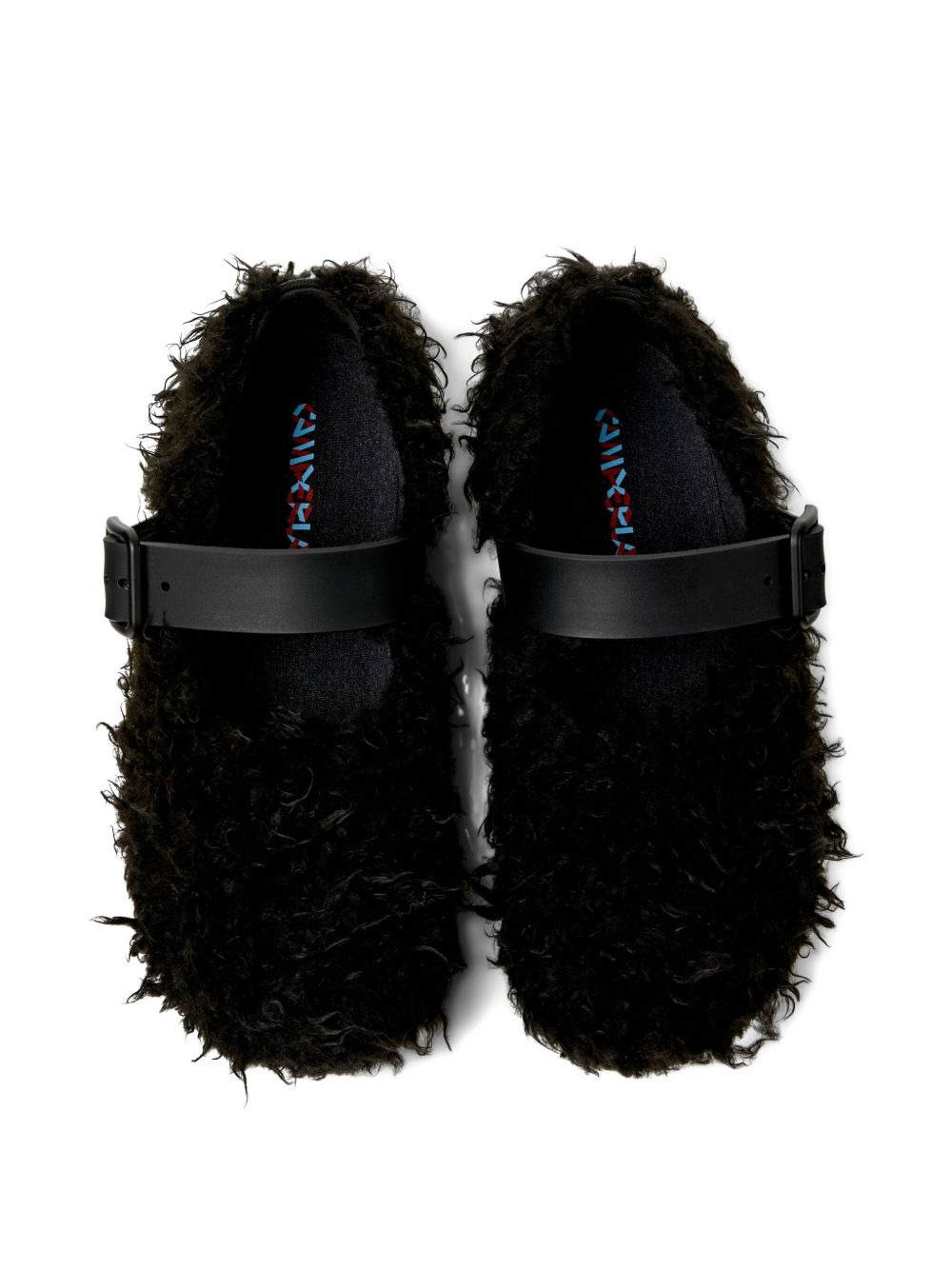 Wabi buckle-fastening furry flat pumps - 3