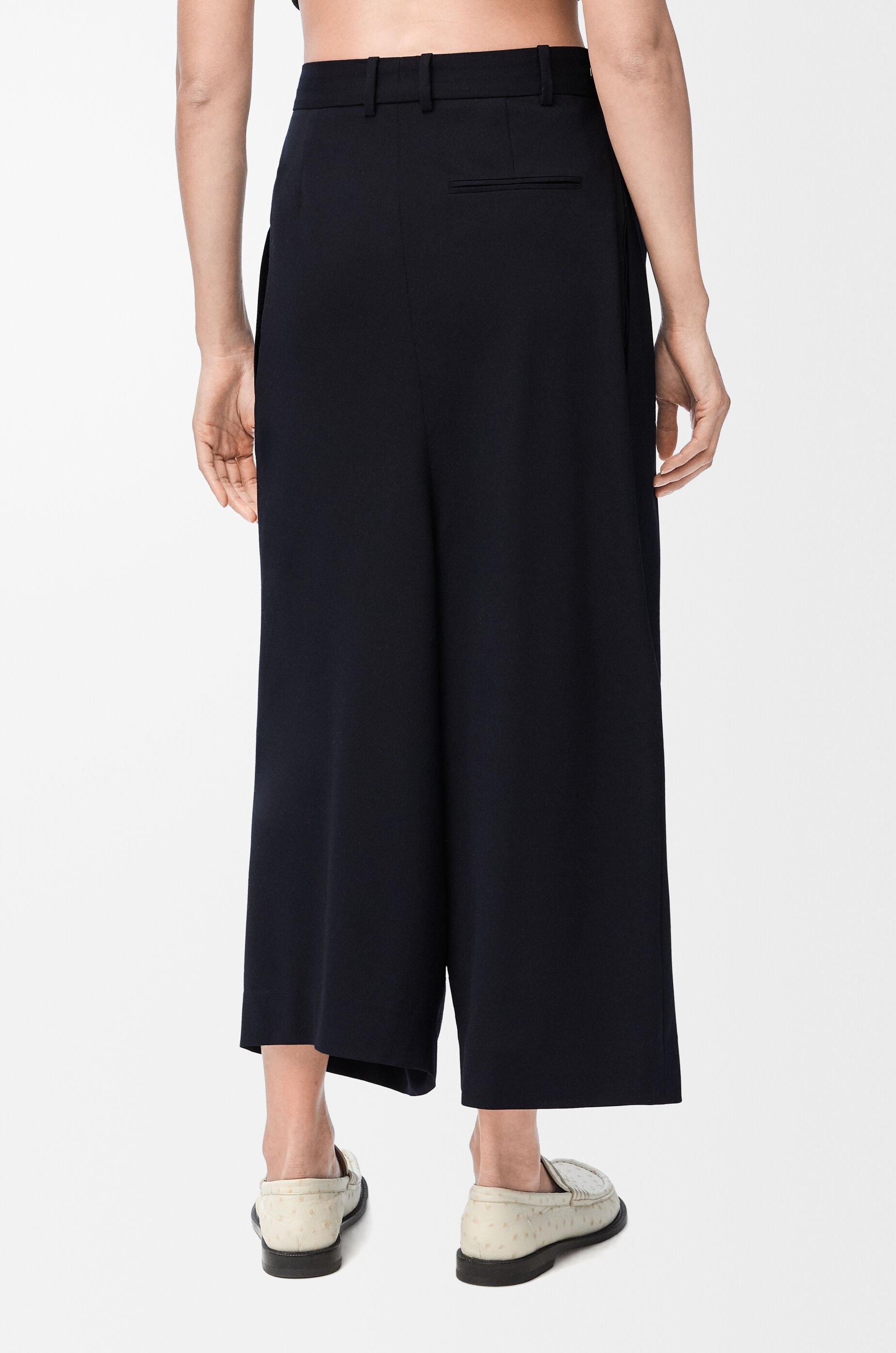 Cropped draped trousers in wool - 4