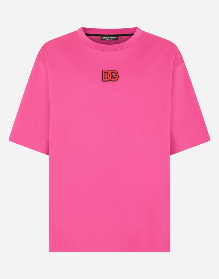 Cotton T-shirt with metallic DG logo - 3