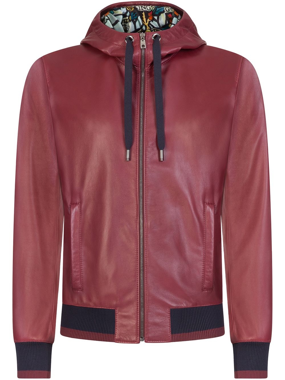 hooded lambskin jacket - 1