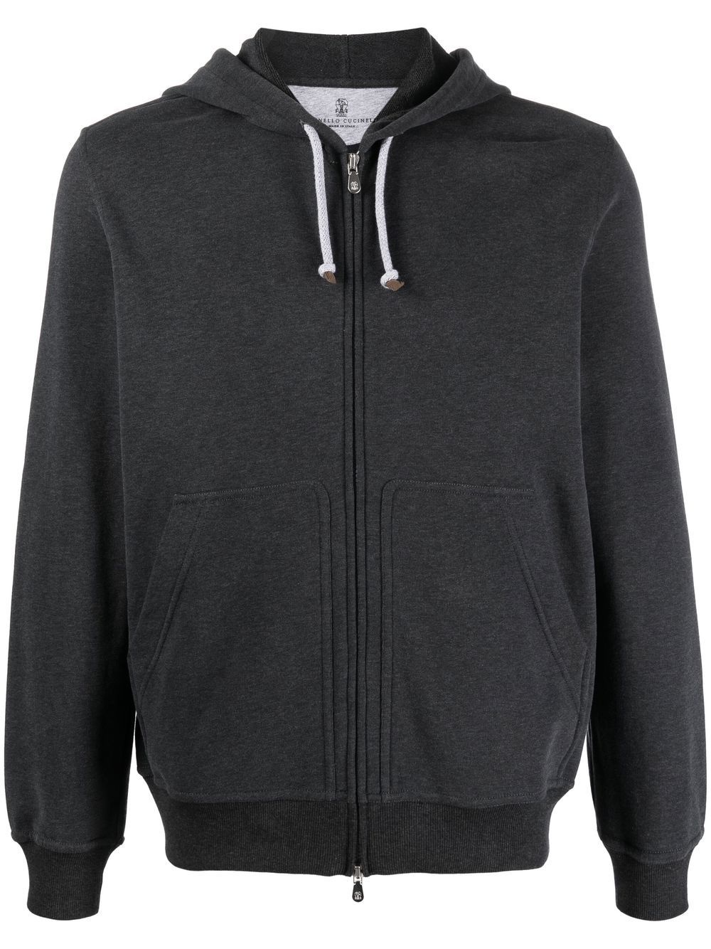 drawstring zip-up hoodie - 1