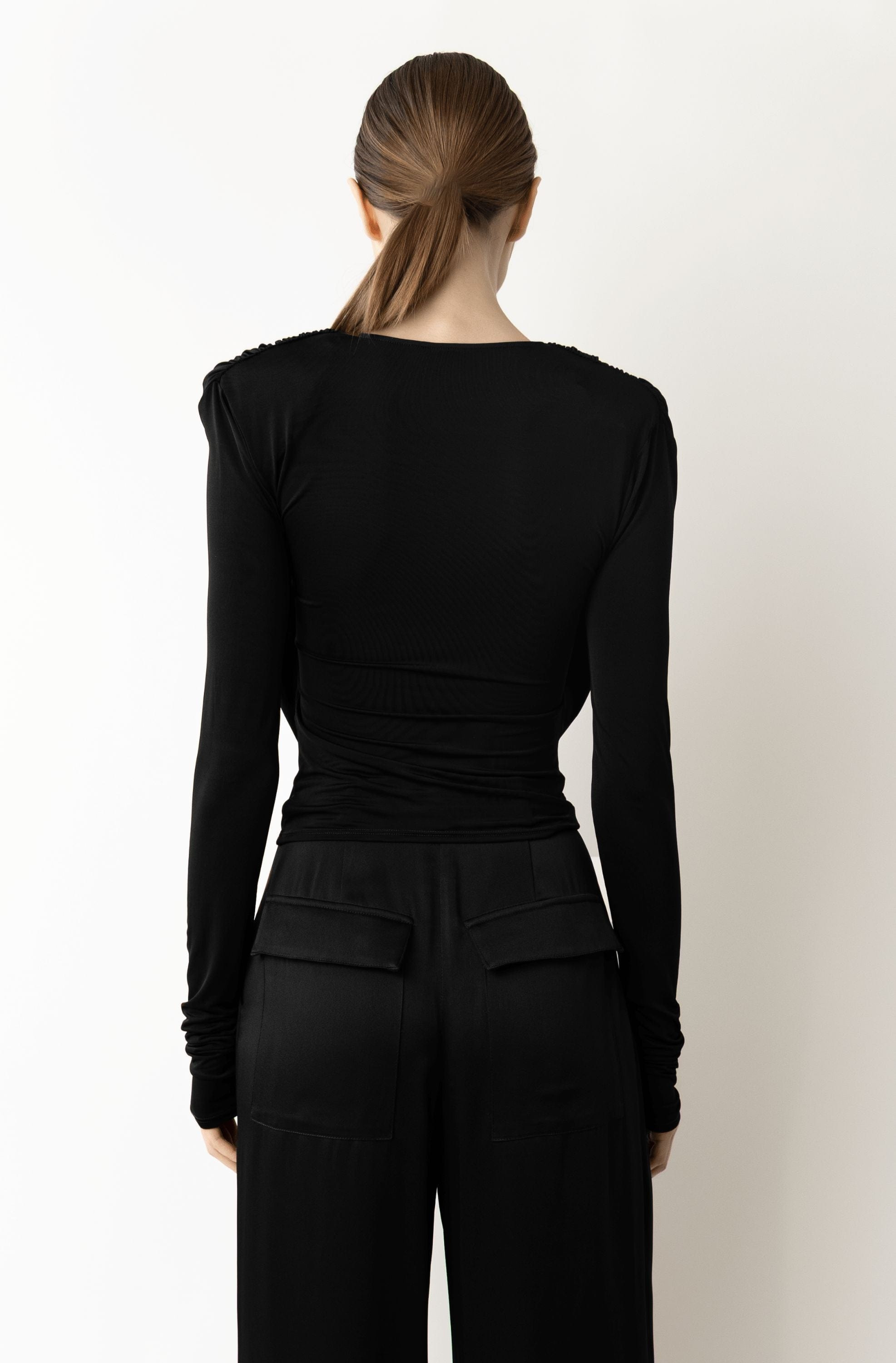 Jersey Cowl Neck Bandeau Top - 3