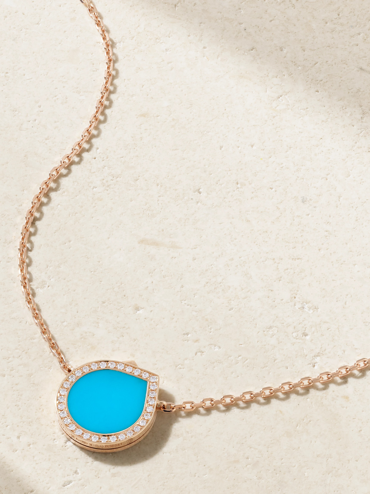 Antifer 18-karat Rose Gold, Turquoise And Diamond Necklace - 1