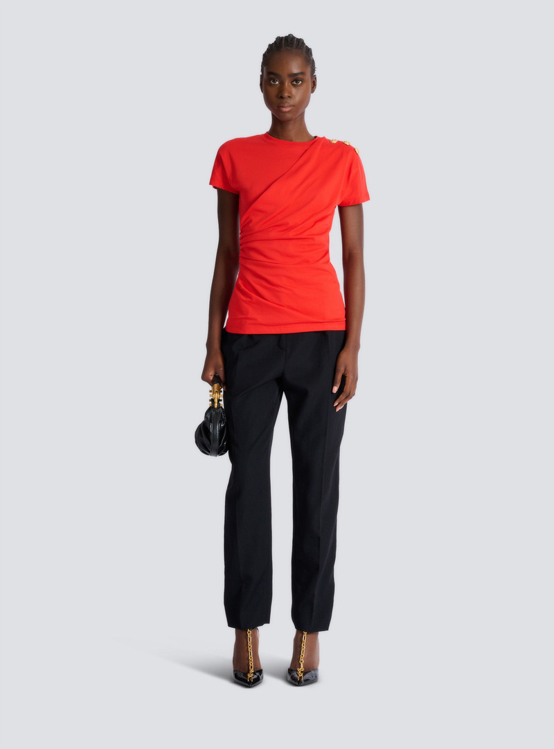 Balmain Short-sleeved draped jersey T-shirt outlook