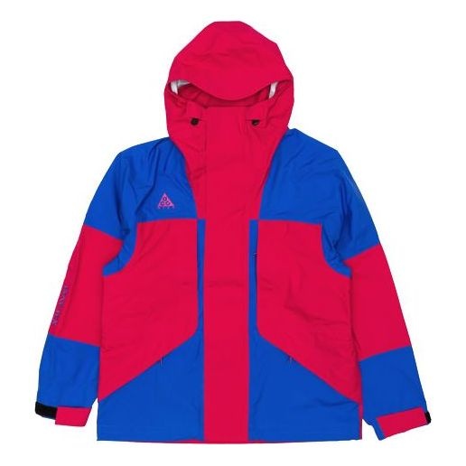 Men's Nike ACG Gore-Tex Outdoor Windproof Hooded Jacket Red Blue 'Rush Pink Hyper Royal' BQ7195-666 - 1