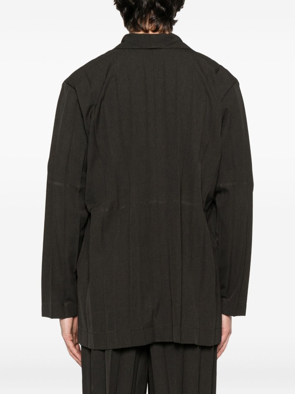 pleated single-breasted blazer - 4