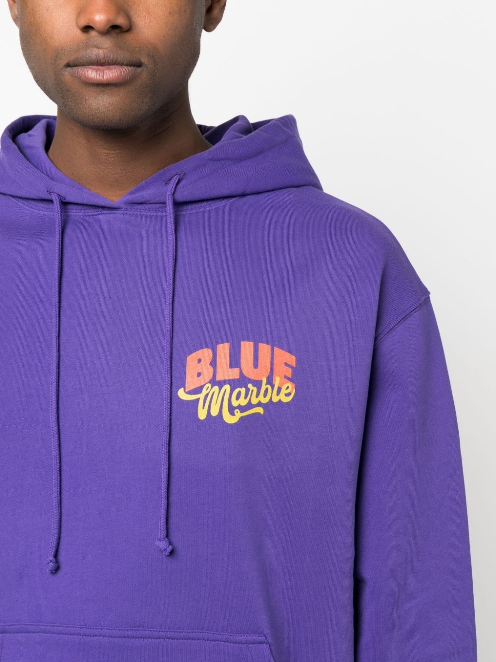 logo-print cotton hoodie - 5