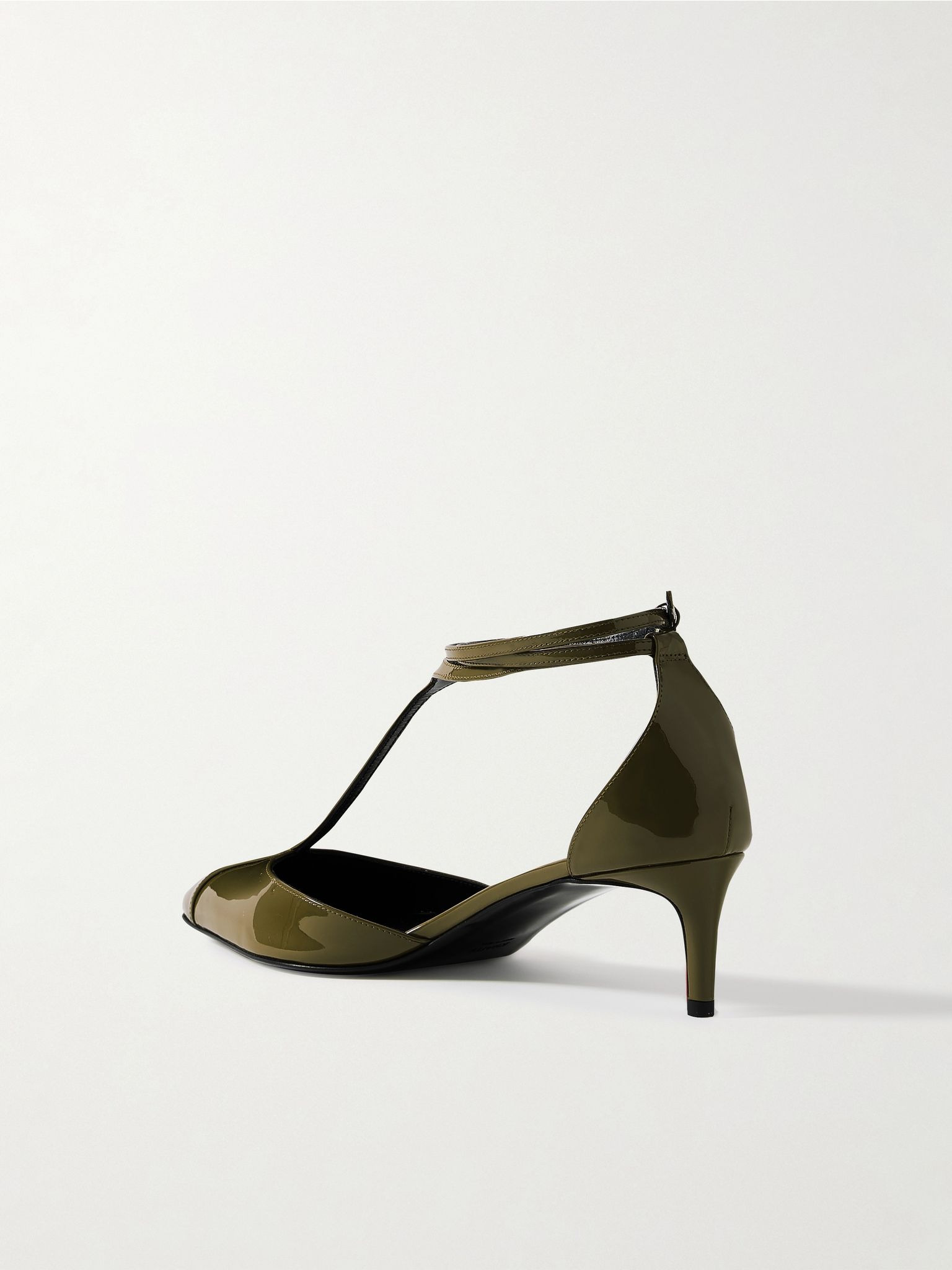 Mia patent-leather pumps Army green - 3