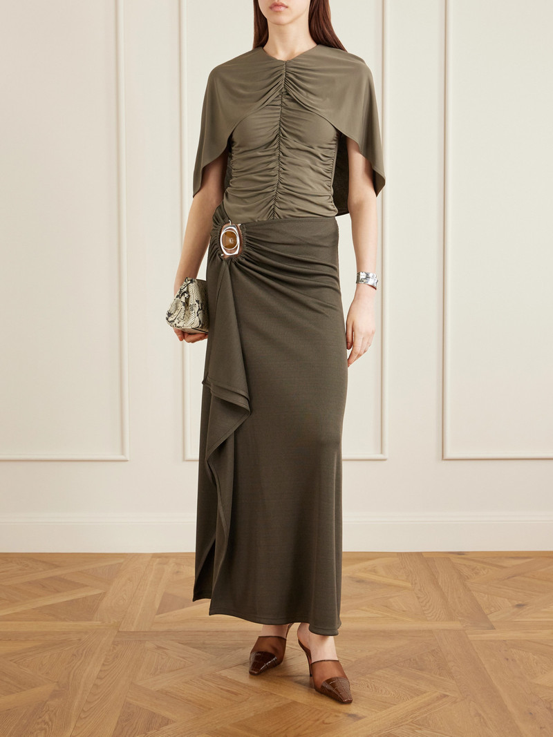 CHRISTOPHER ESBER Occhio Embellished Ribbed-jersey Maxi Skirt outlook