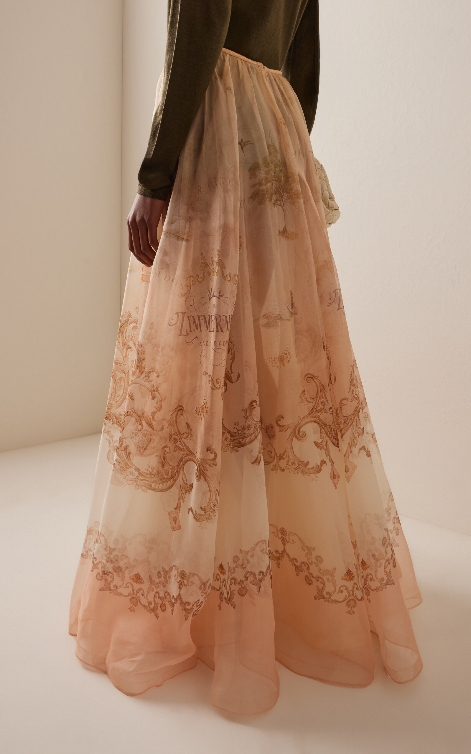 Hypnotic Organza Maxi Silk Skirt multi - 4