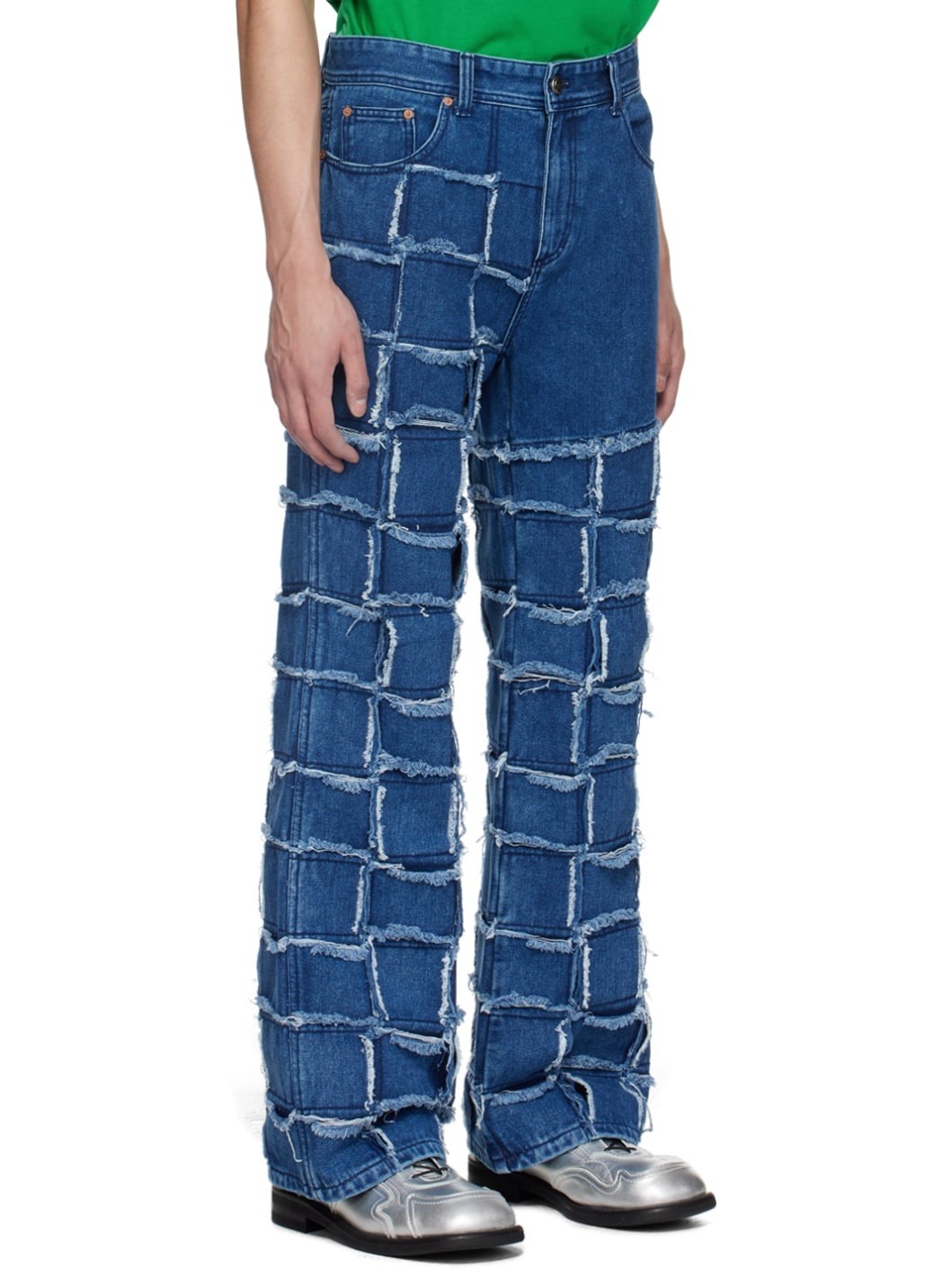 Blue New Patchwork Jeans - 2