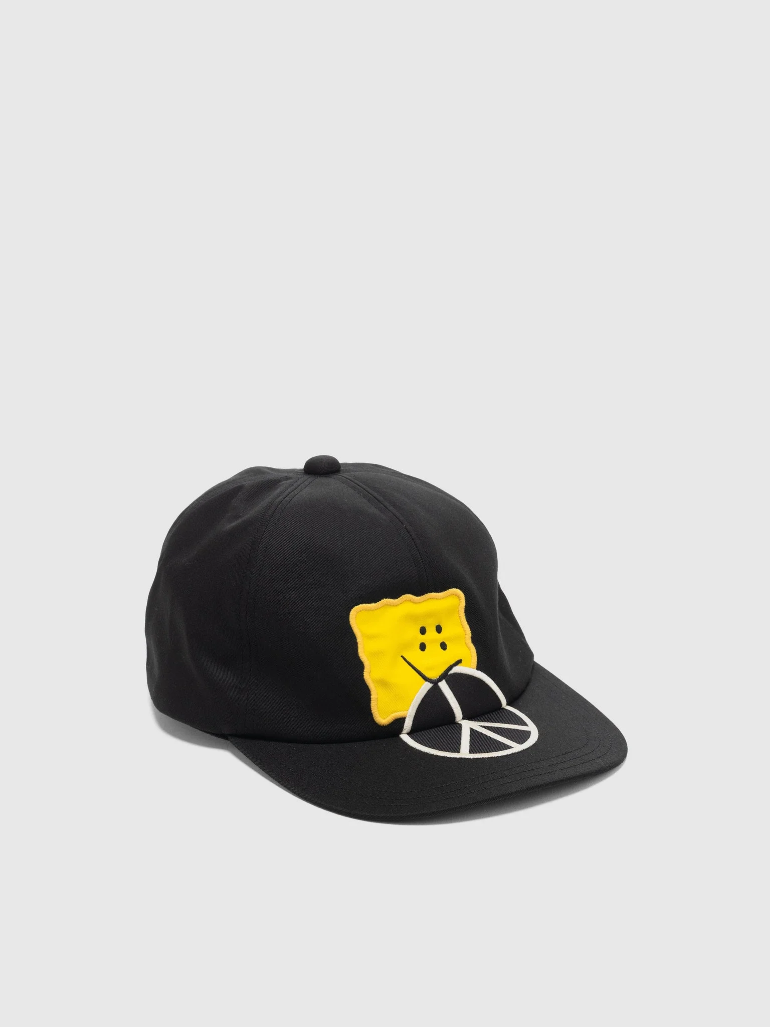 Chino Baseball Cap (PECKISH PEACE Embroidery) Black - 1