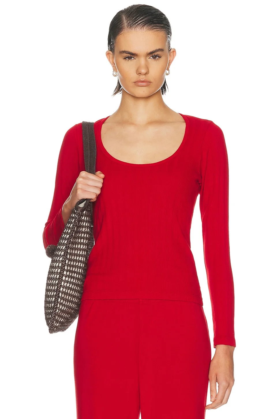 The Varied Rib Long Sleeve Scoop Neck Tee - 1