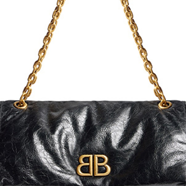 (WMNS) Balenciaga Monaco Medium Chain Bag 'Black' 7659452AAR81000 - 6