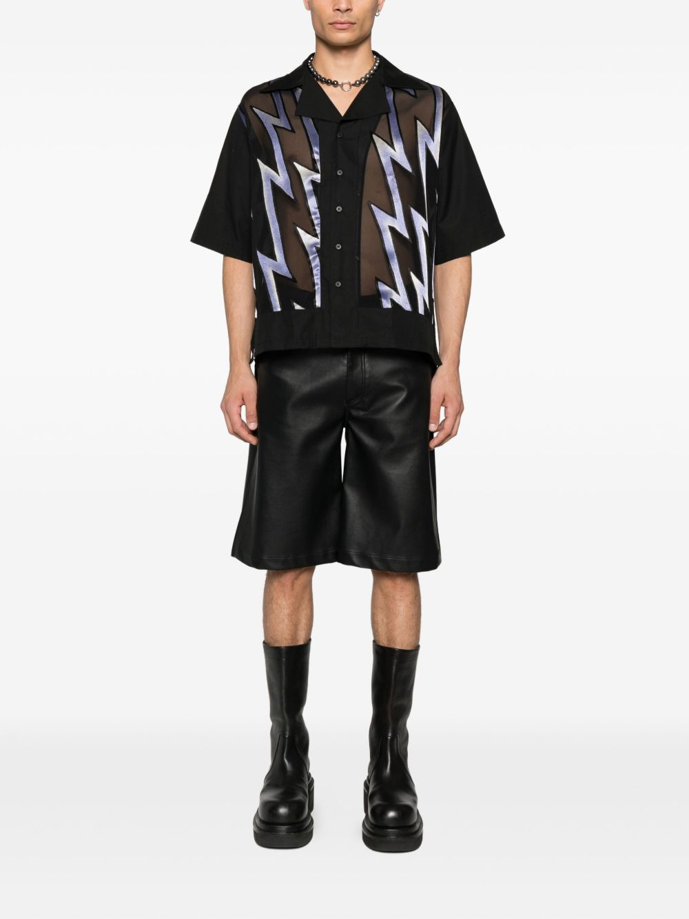 lightning-print shirt - 2