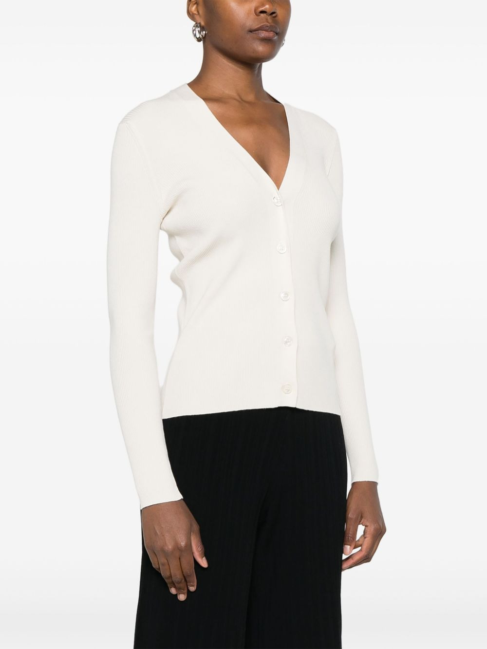 ribbed-knit cardigan - 3