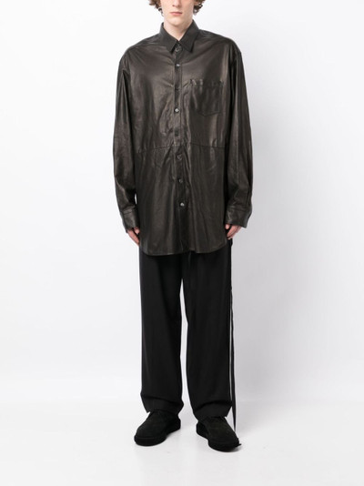 Ann Demeulemeester long-sleeve buttoned leather shirt outlook