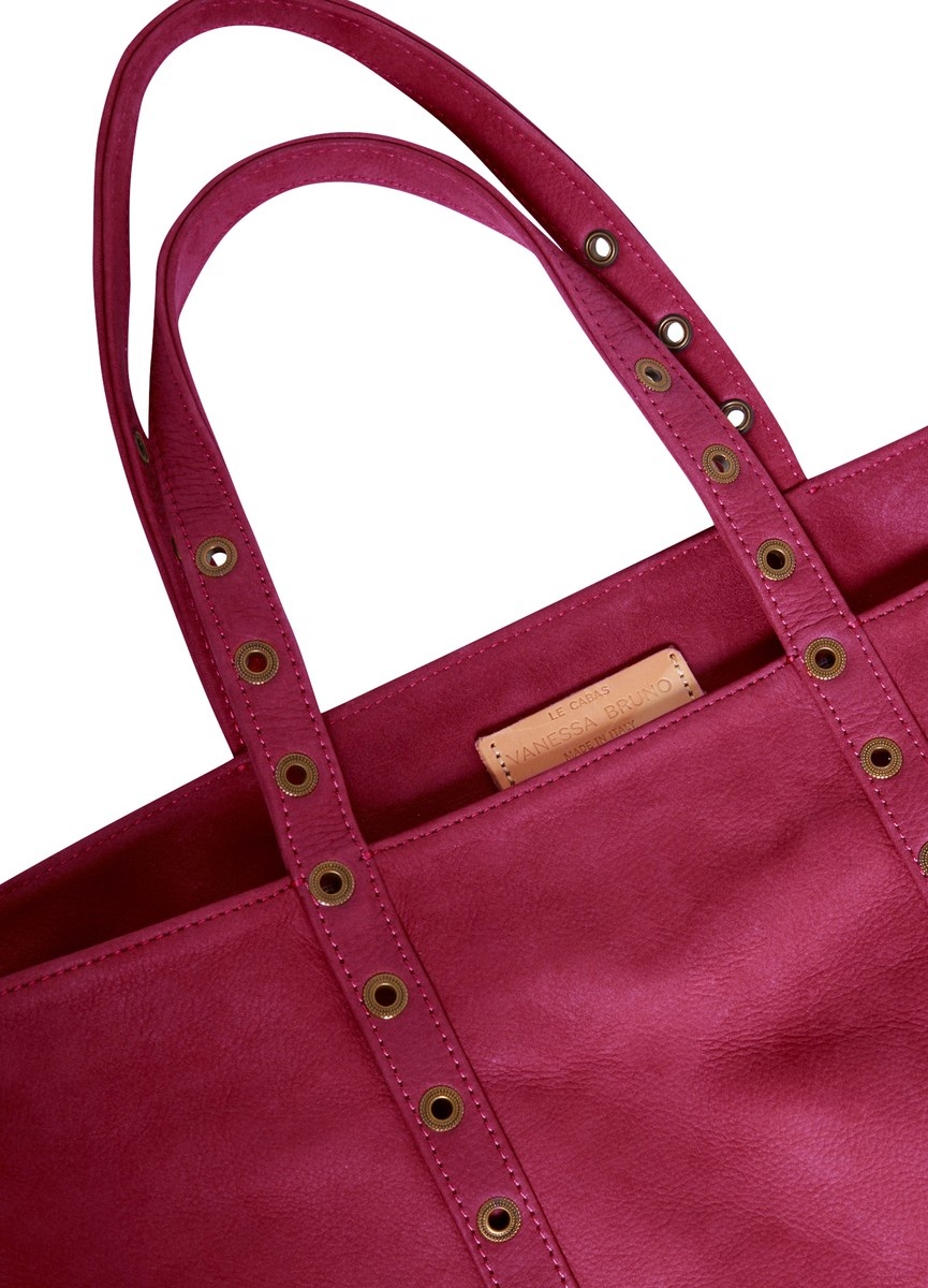 Suede leather L cabas tote bag - 3