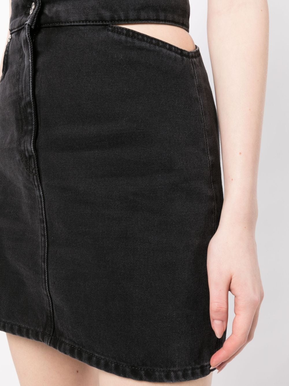 cut-out denim mini skirt - 5