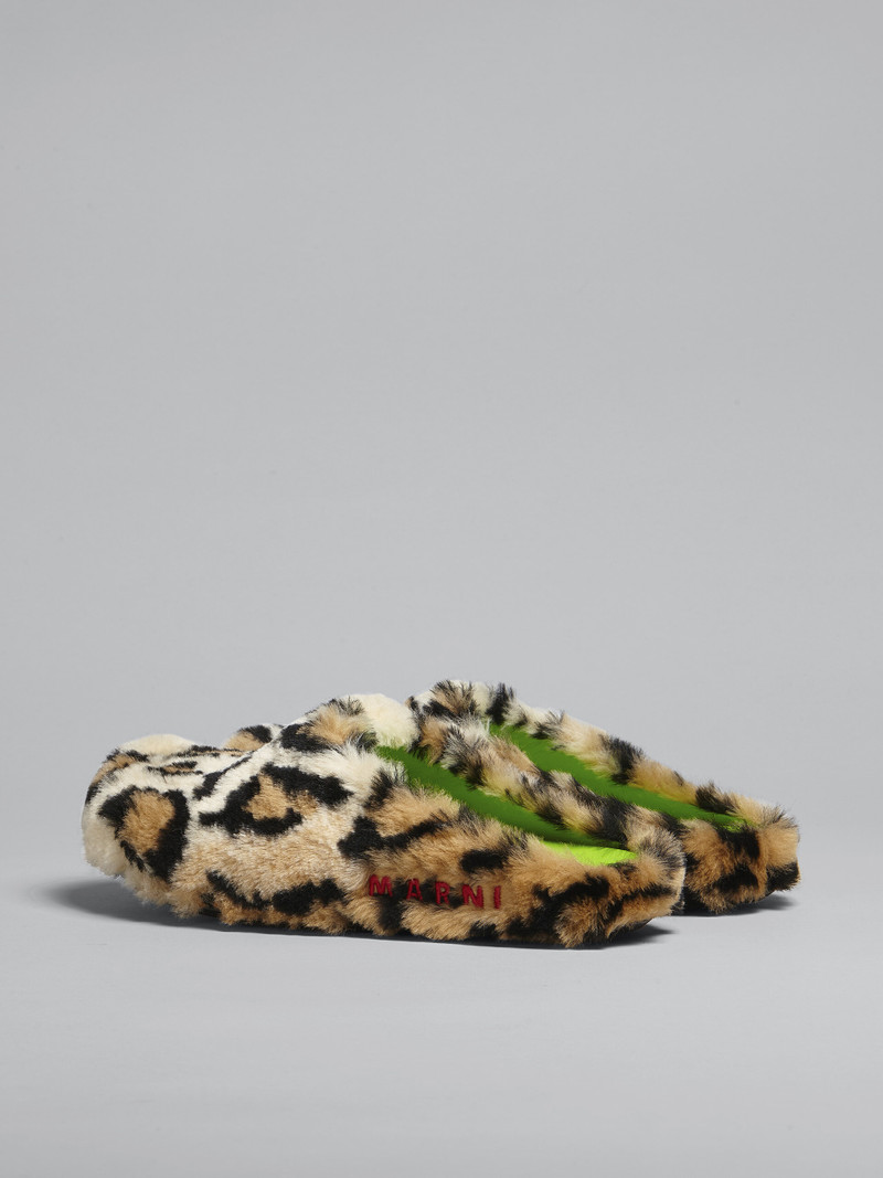 Marni LEOPARD PRINT FAUX FUR FUSSBETT SABOT outlook