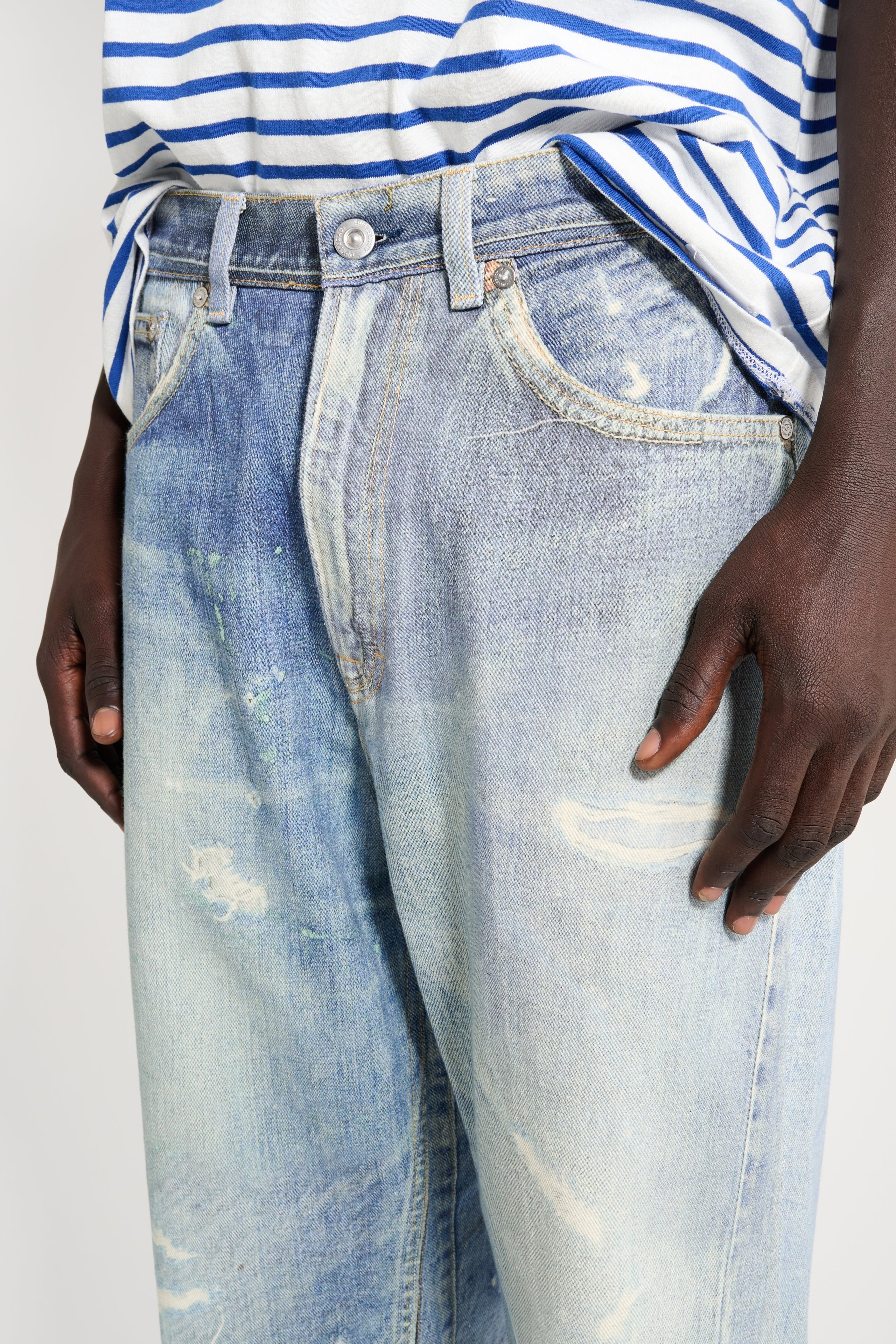 OUR LEGACY THIRD CUT DIGITAL DENIM PRINT JEANS BLUE - 3