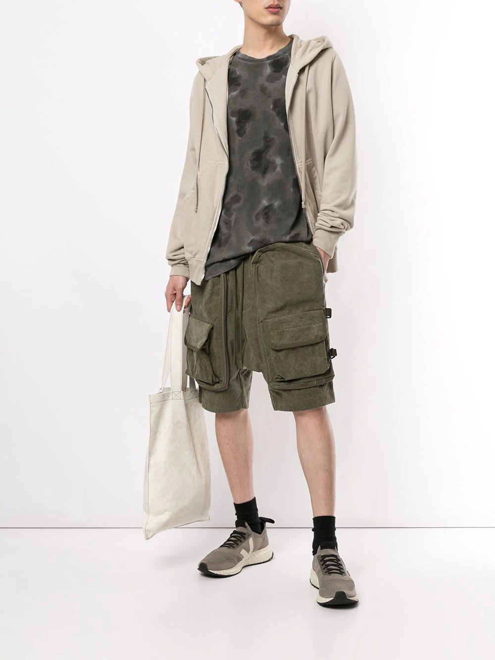 drawstring cargo shorts - 2