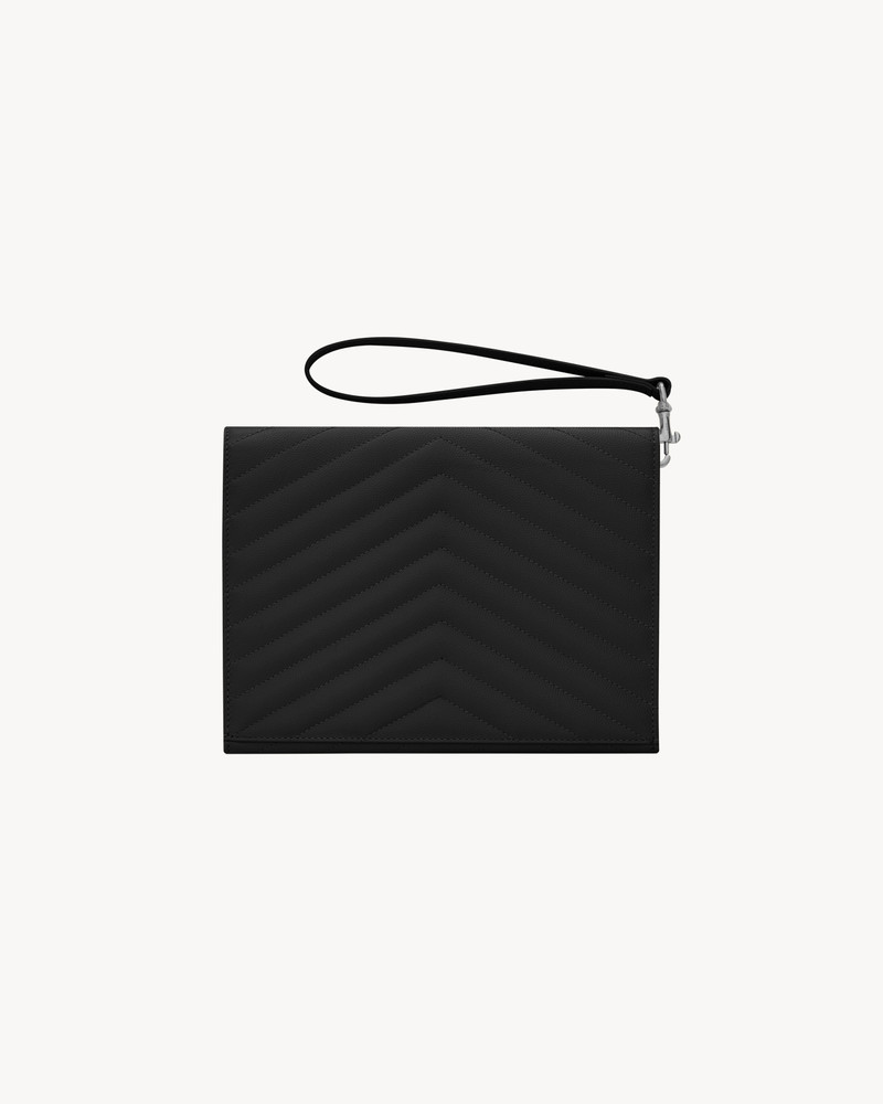 SAINT LAURENT CASSANDRE MATELASSÉ FLAP POUCH IN GRAIN DE POUDRE LEATHER outlook