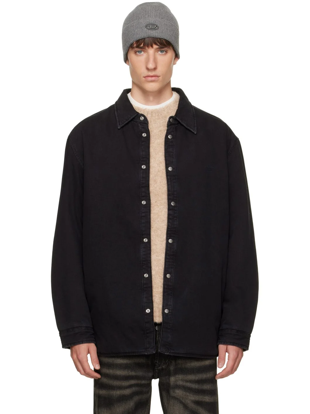 Black D-Flaim-D Denim Overshirt - 1