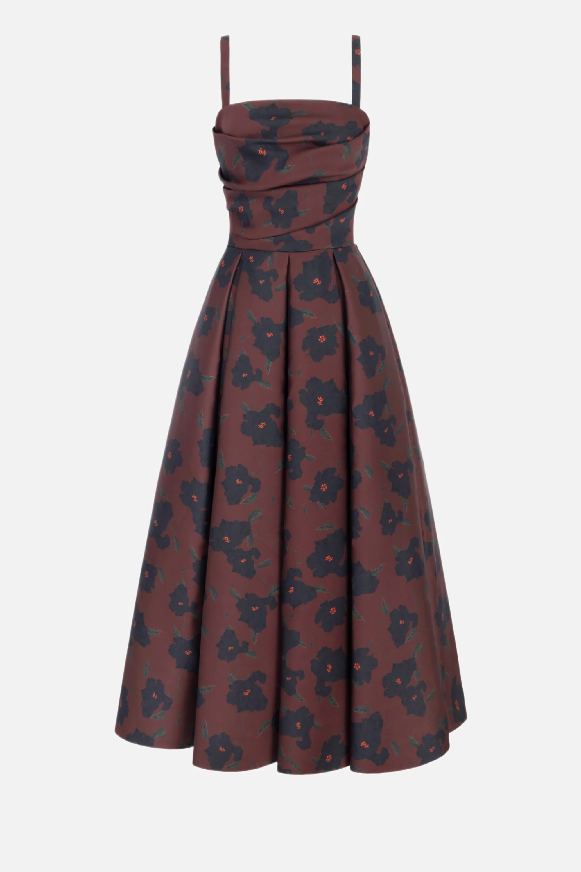 Jannie Dress in Red & Black Breezy Poppy Mikado - 1
