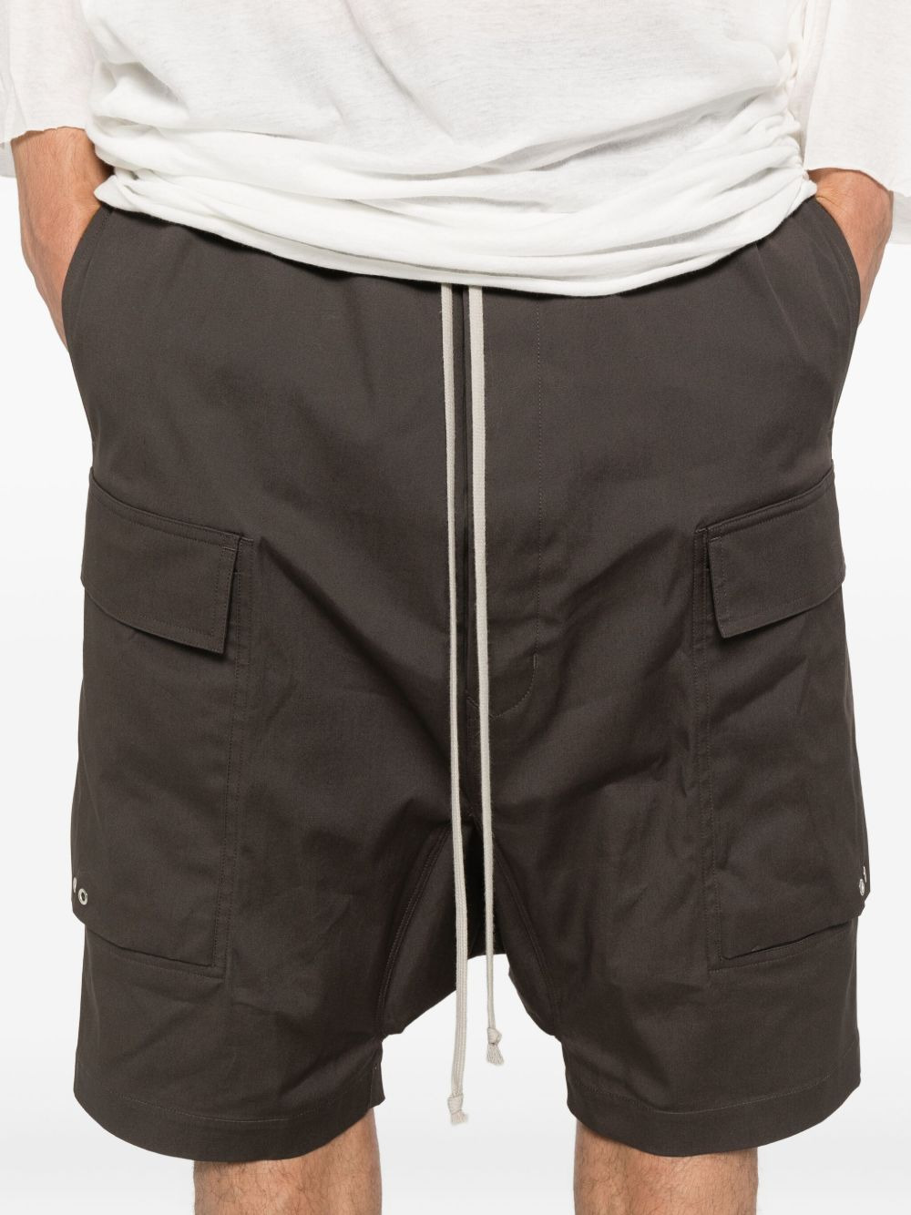 drawstring cargo shorts - 5
