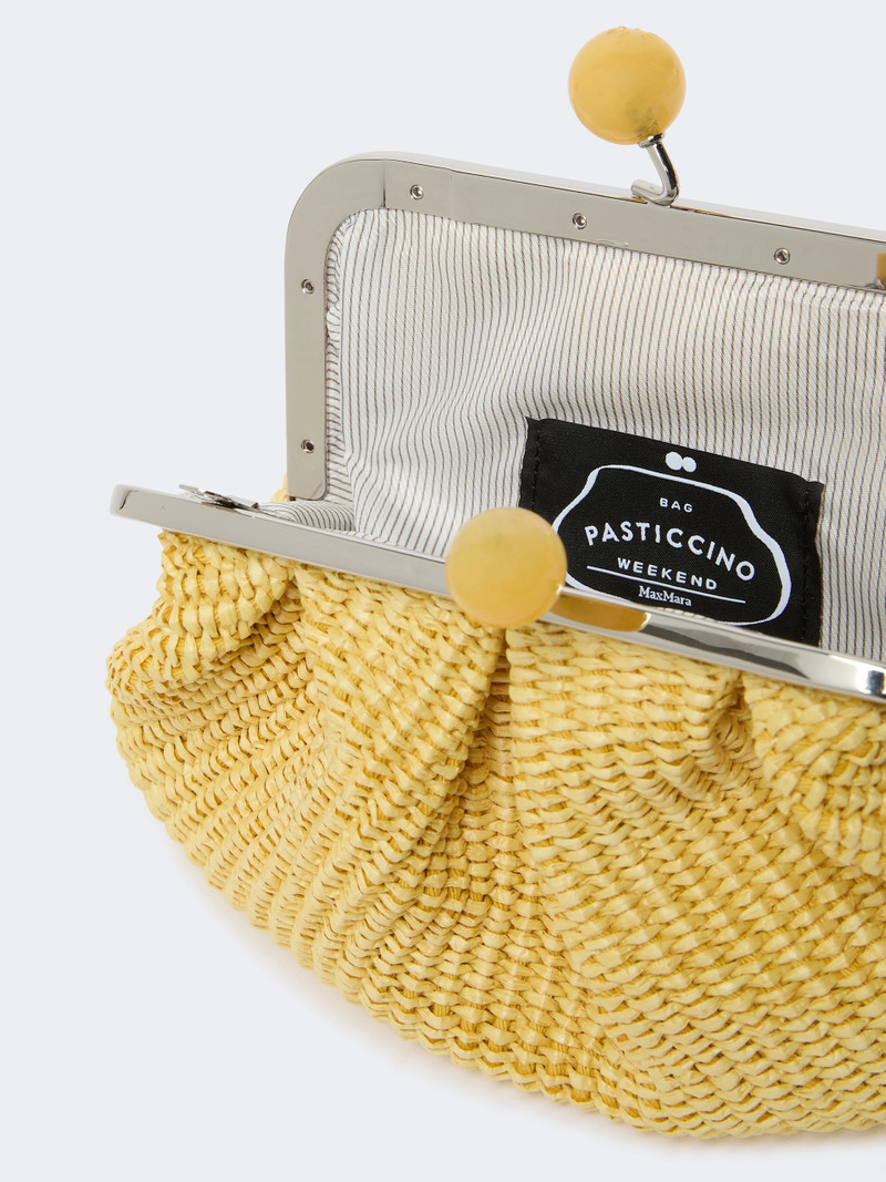 PALMAS Small raffia-effect Pasticcino Bag - YELLOW 5