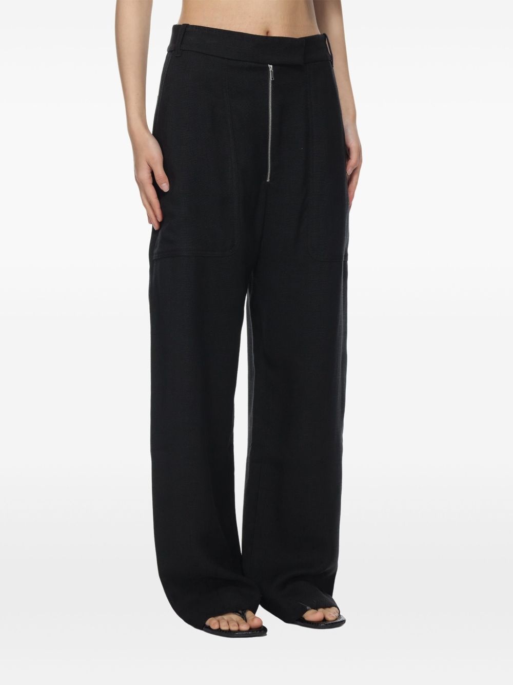zip-up palazzo pants - 4