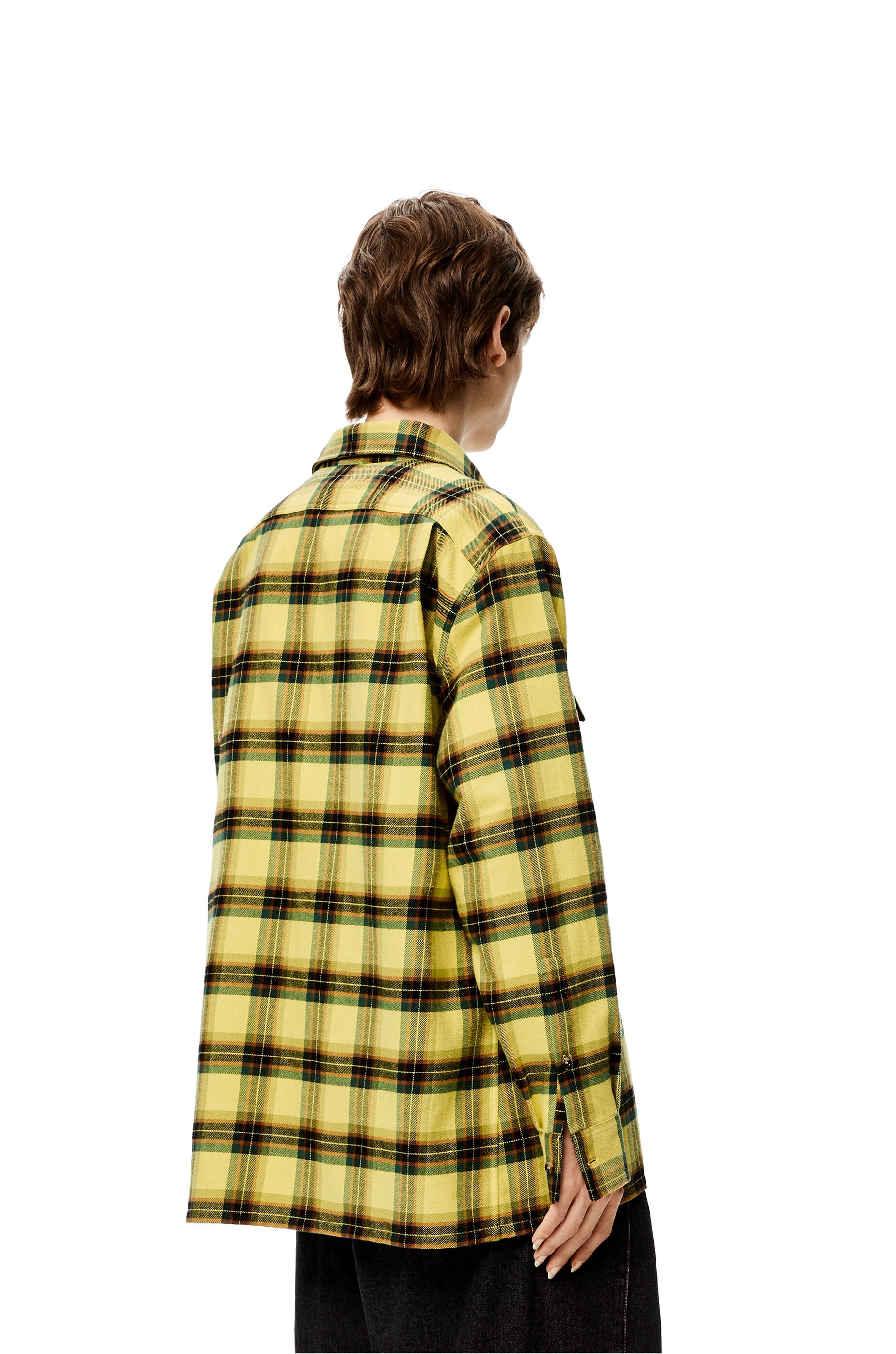 Check flannel zip shirt in cotton - 4