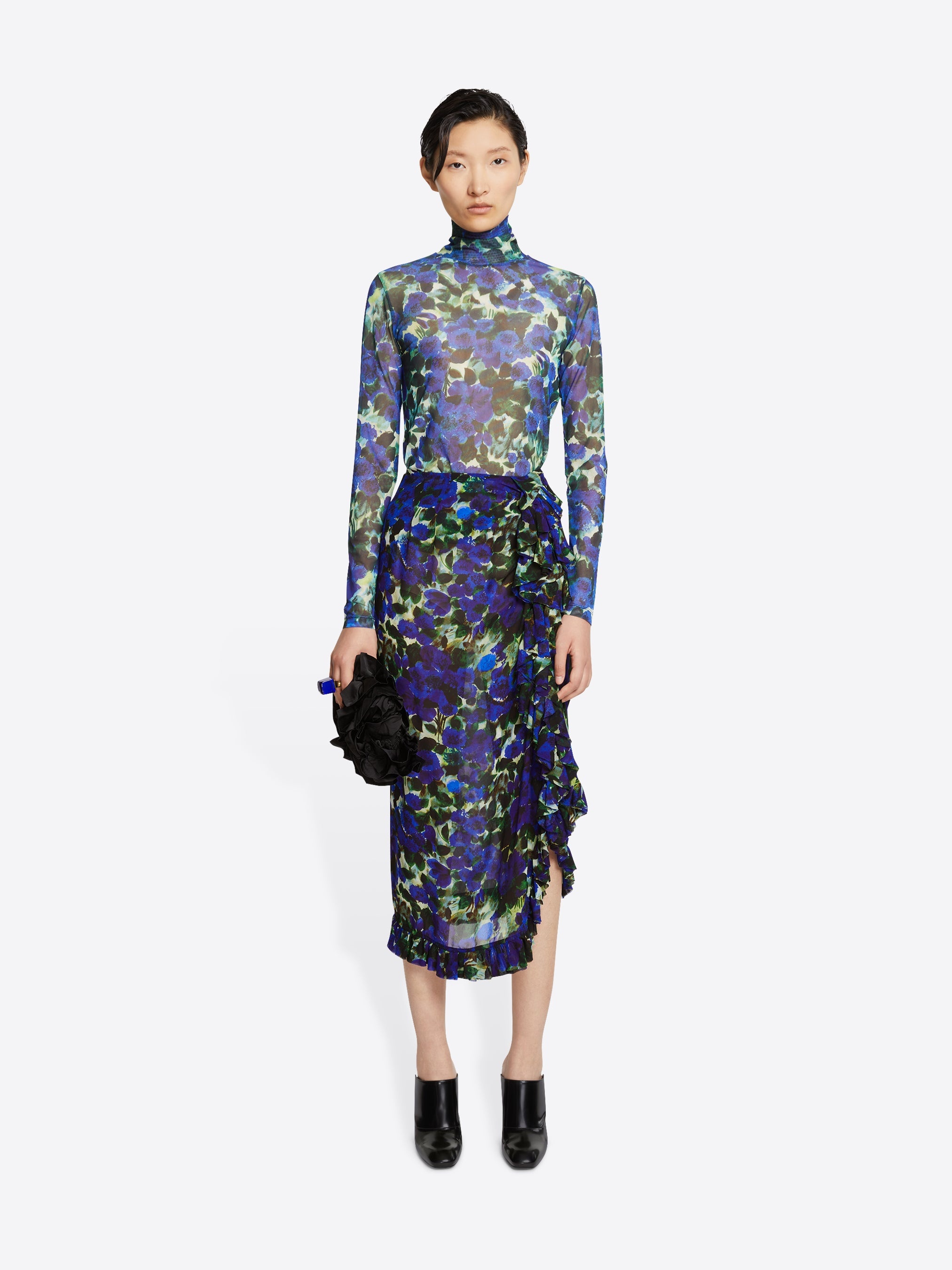FLORAL RUFFLE SKIRT - 2