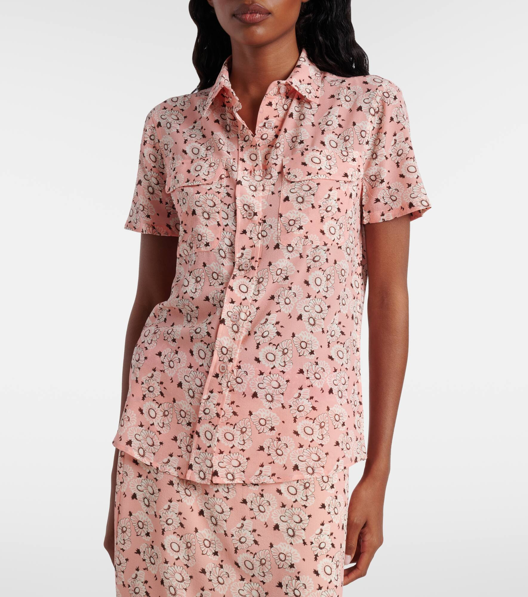 Floral silk-blend shirt - 6