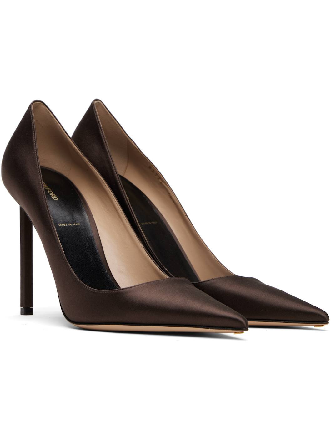 Brown Satin Betty Heels - 4