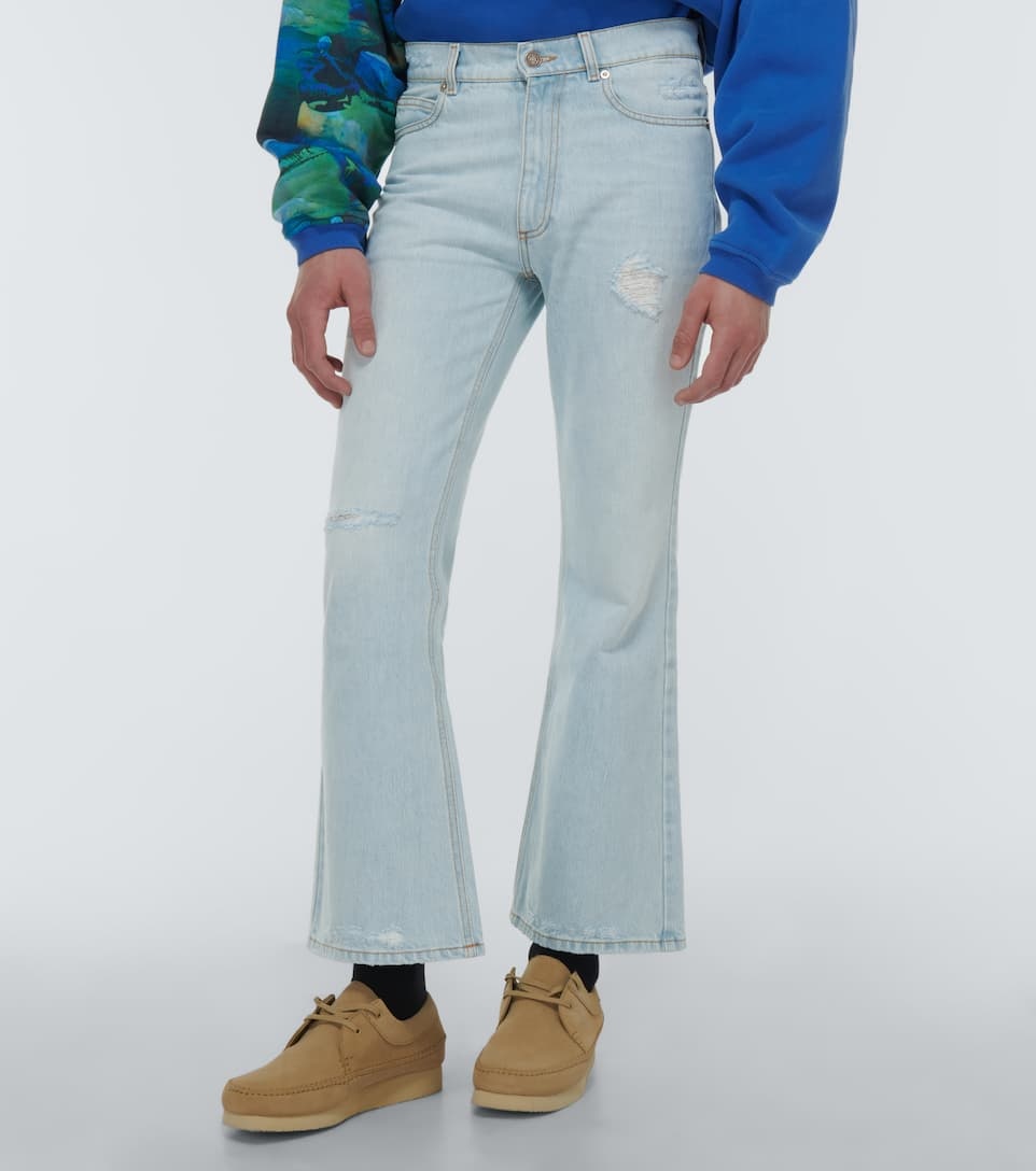 Distressed mid-rise flared jeans - 3