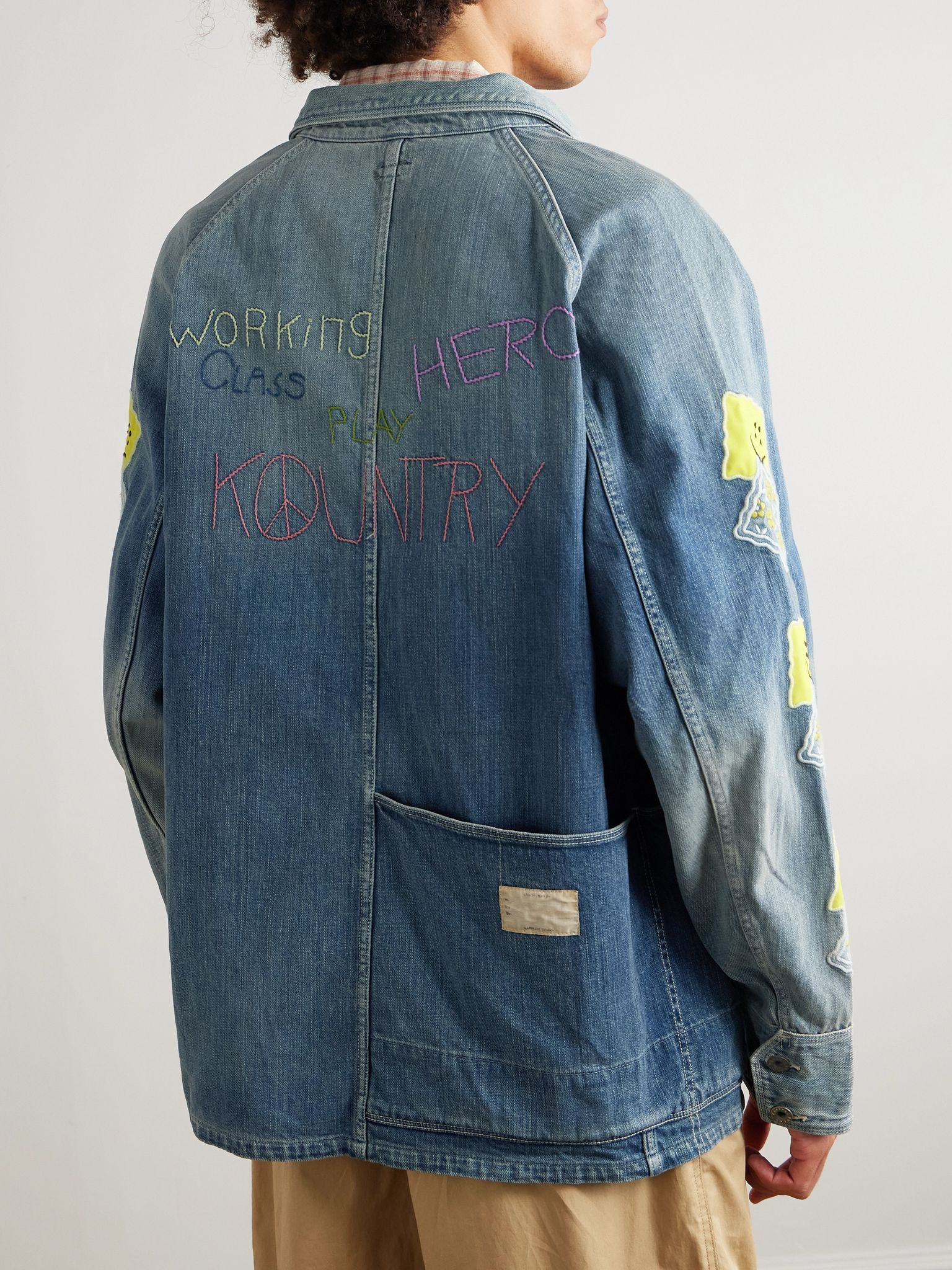 Cactus Appliquéd Denim Jacket Blue - 4
