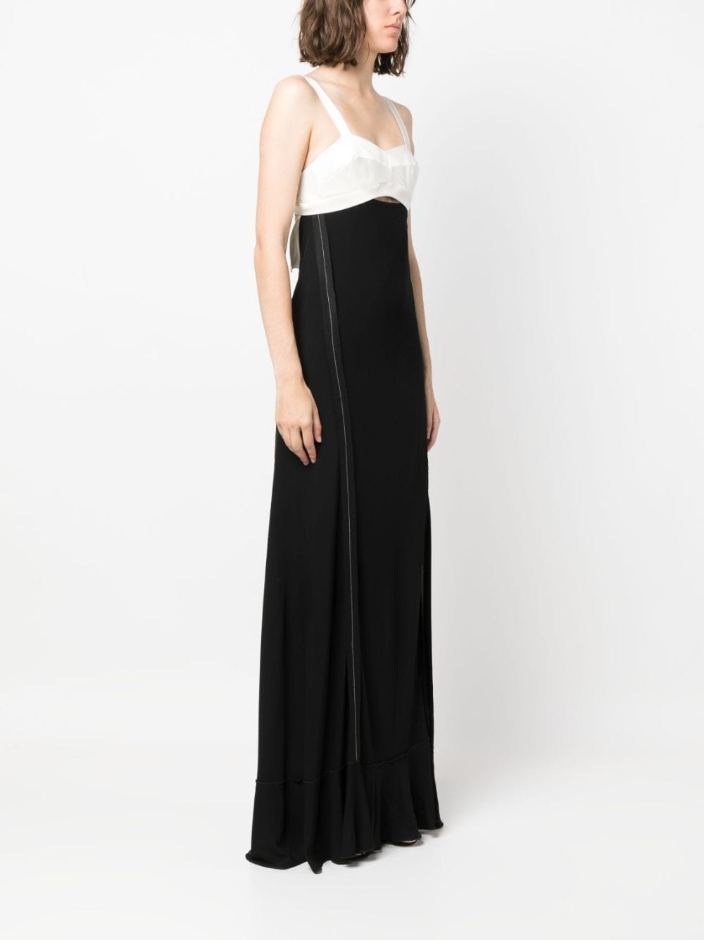 cut-out sleeveless gown - 3