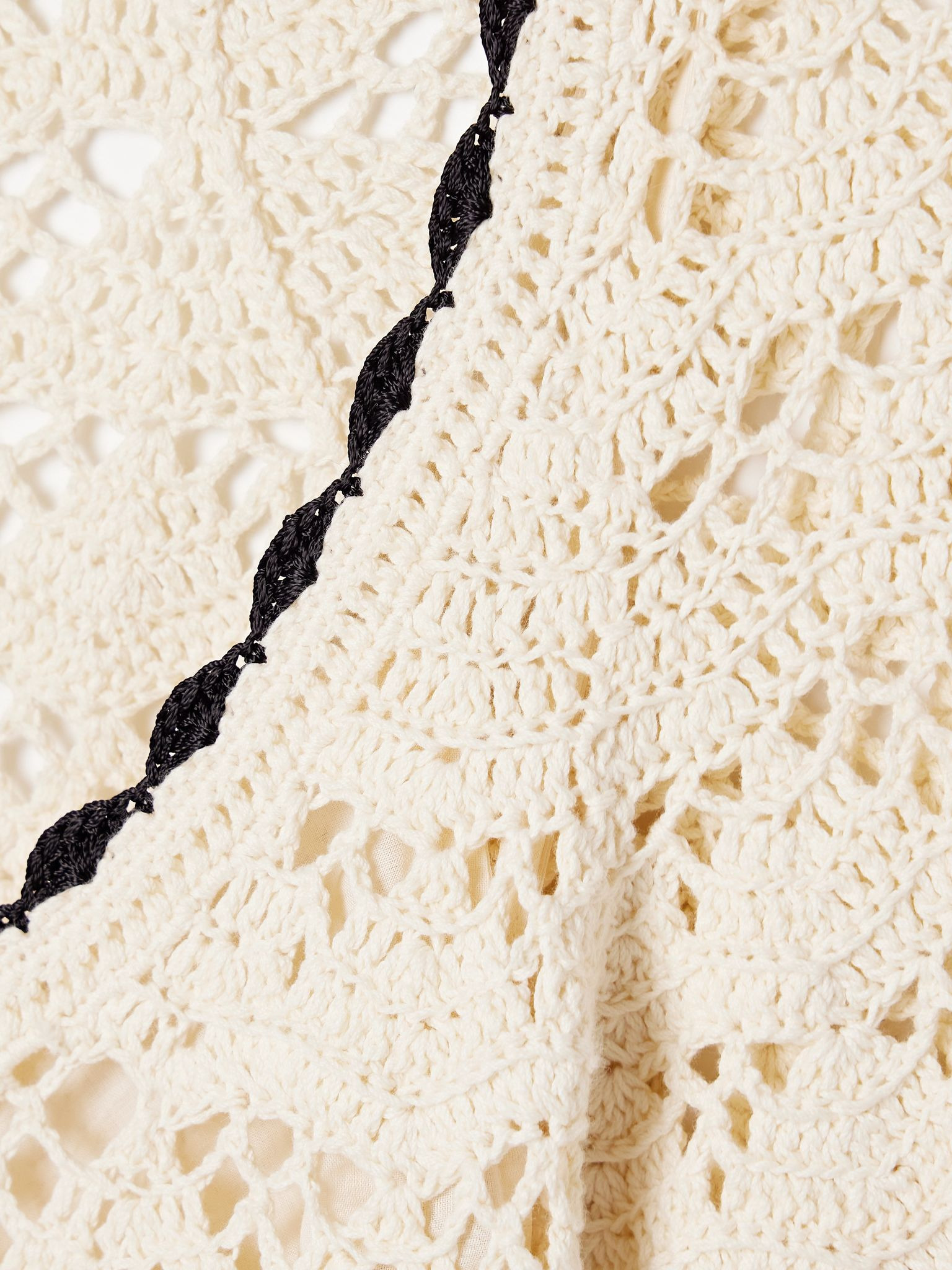 Rhiannon crocheted cotton mini dress Cream - 4