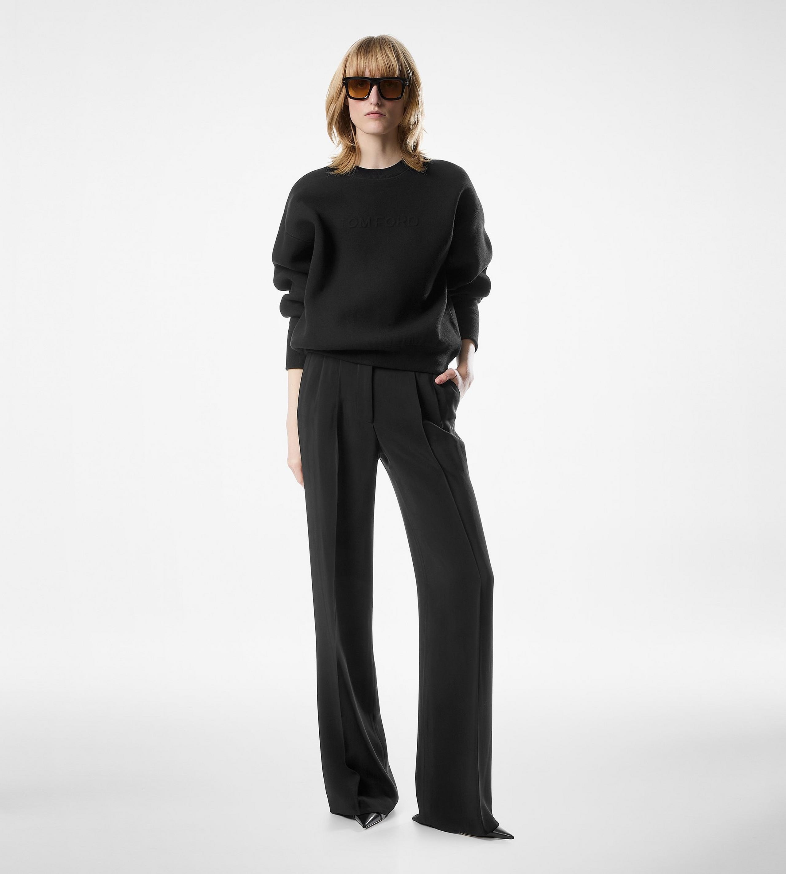 TAILORED DOUBLE PLEAT WIDE LEG PANTS - 2