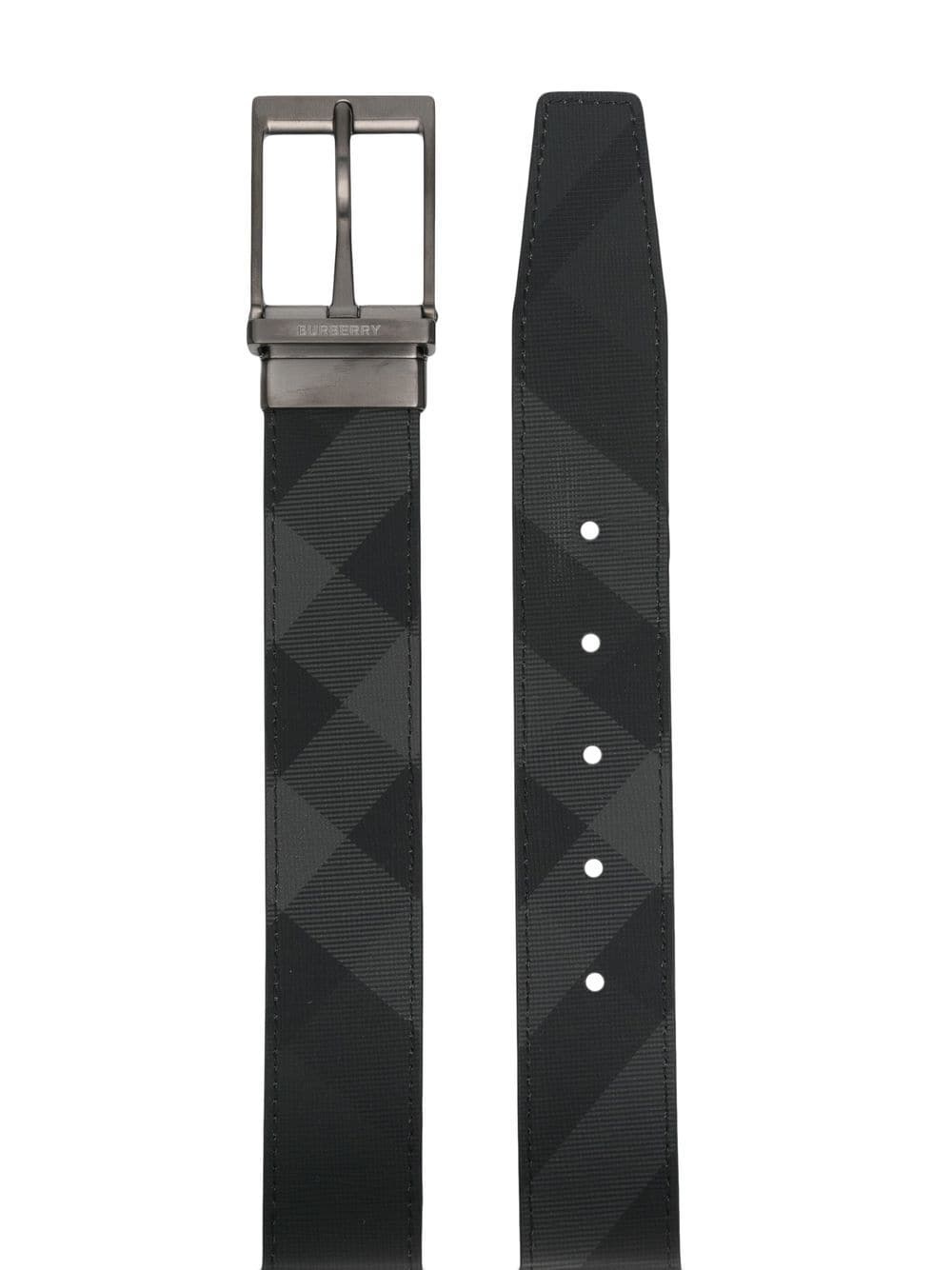check-print reversible belt - 2