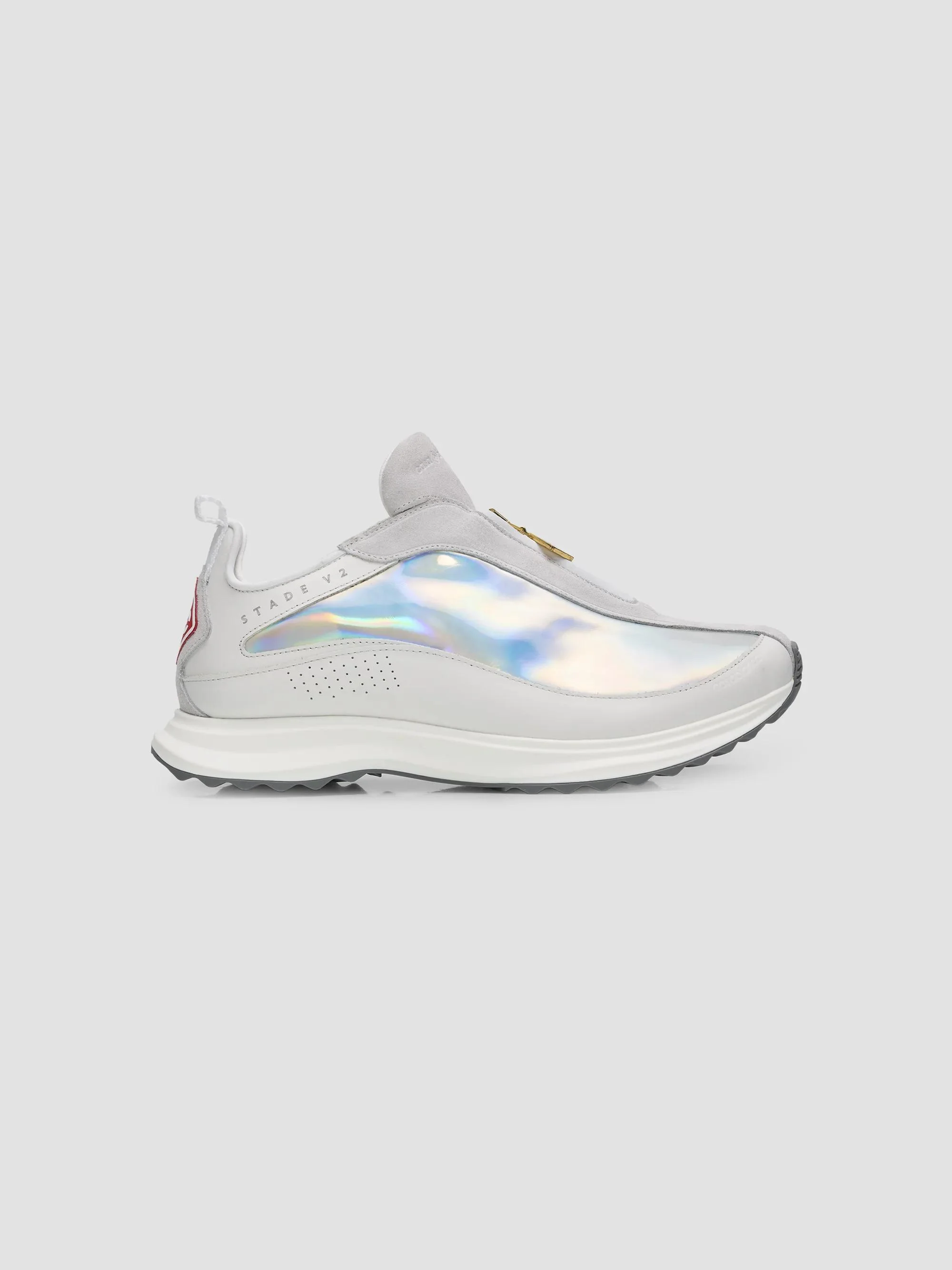 Men's Stade Zip Low-Top Sneakers - White Silver - 1