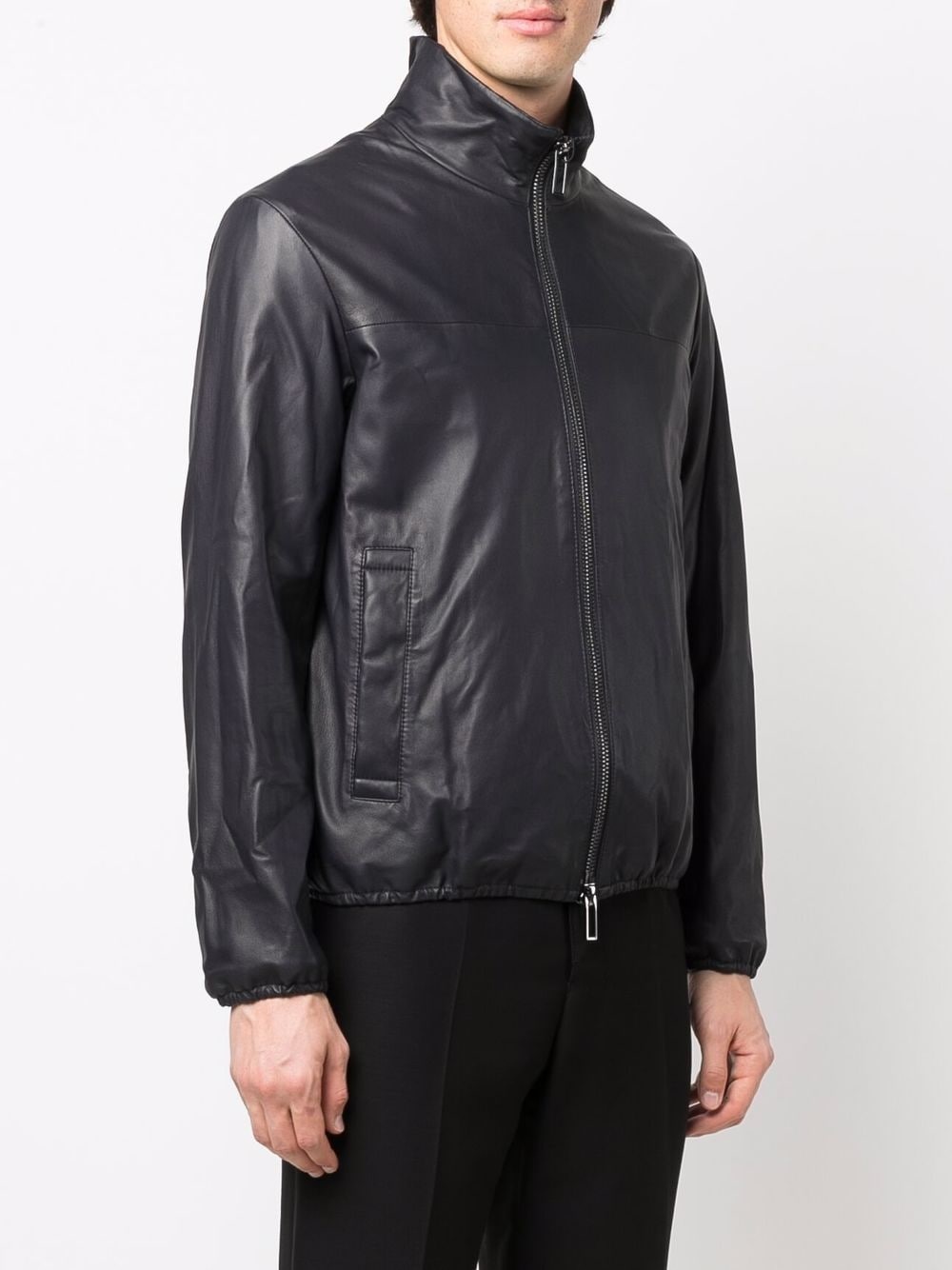 drawstring hem biker jacket - 3