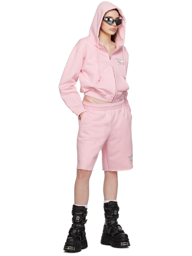 VETEMENTS Pink Magic Unicorn Shorts outlook