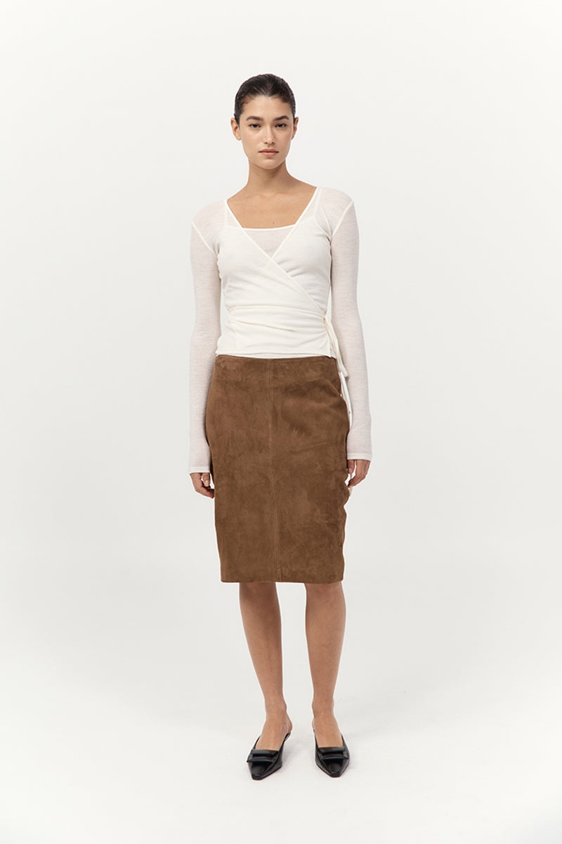 Baby Wool Wrap Top - Off White - 2