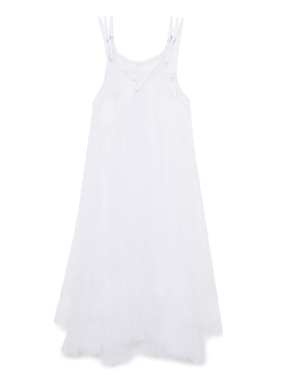 tulle overlay sheer dress - 6